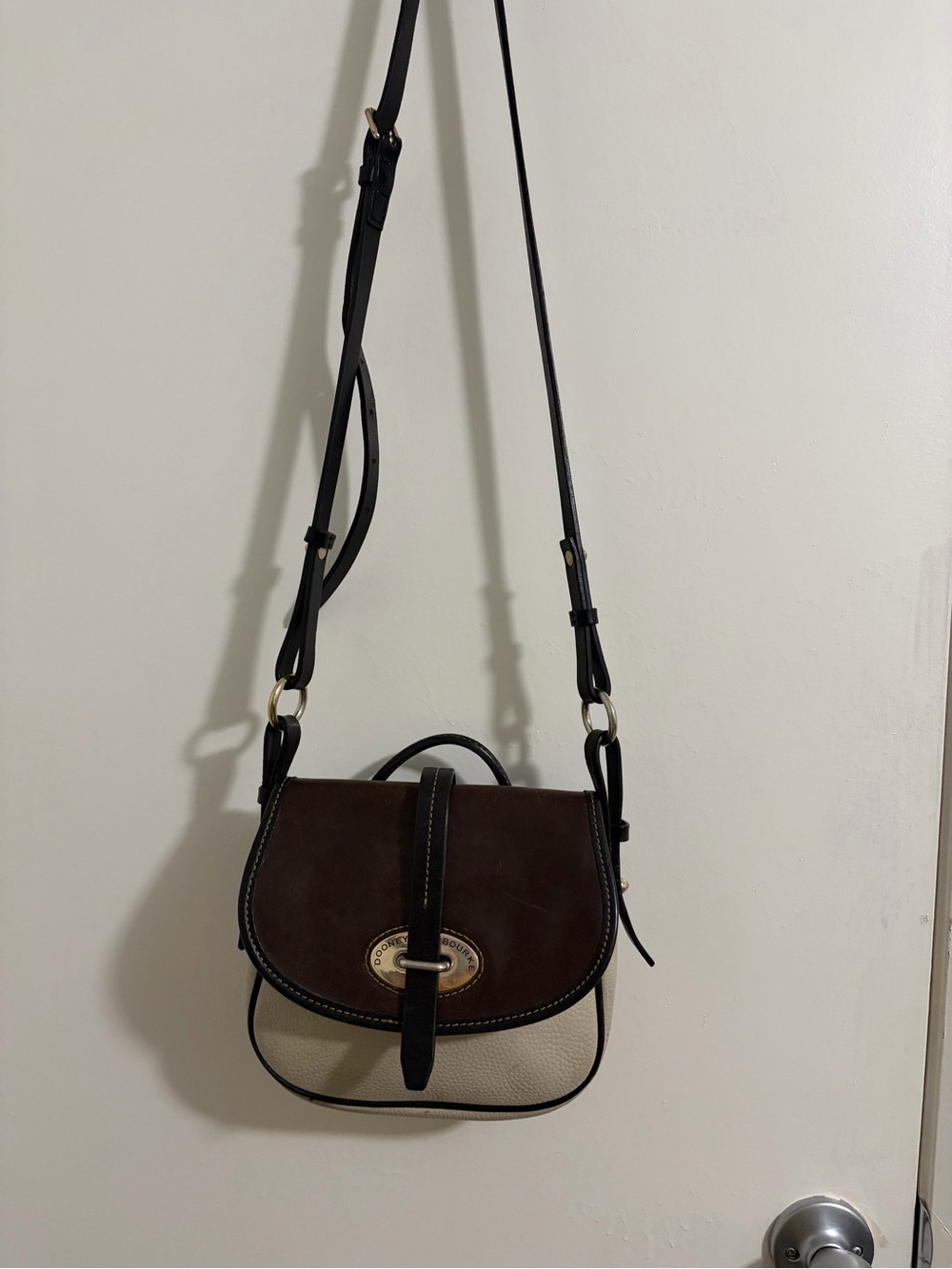 Dooney & Bourke 1975 brown beige saddle crossbody bag